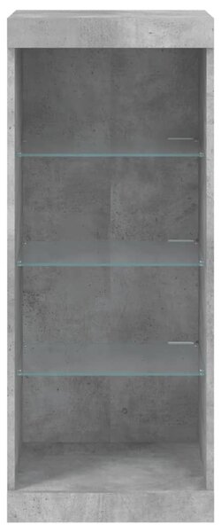 Betonszürke tálalószekrény LED-világítással 41 x 37 x 100 cm