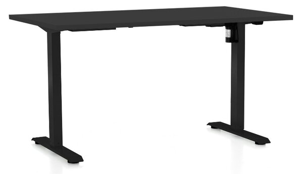 Állítható magasságú asztal OfficeTech A, 120 x 80 cm, fekete alap, fekete