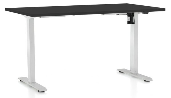 Állítható magasságú asztal OfficeTech A, 120 x 80 cm, fehér alap, fekete