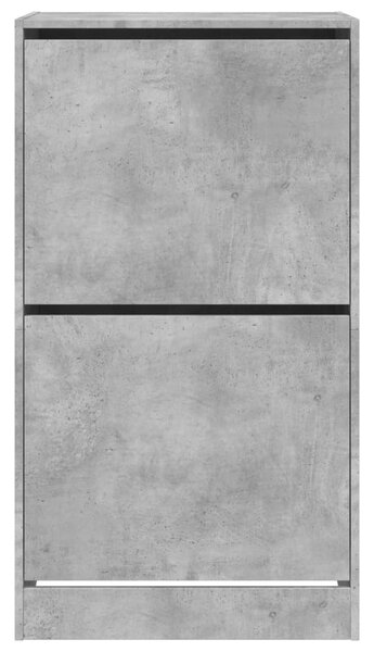 Betonszürke cipőszekrény 2 kihajtható fiókkal 60 x 42 x 108 cm