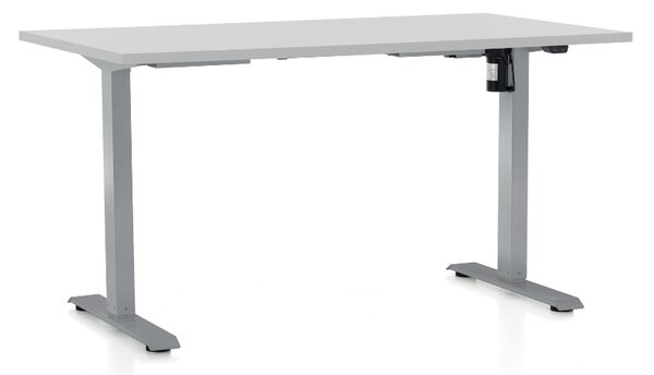 Állítható magasságú asztal OfficeTech A, 120 x 80 cm, szürke alap, világos szürke