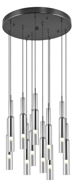 Fekete-ezüstszínű LED függőlámpa üveg búrával ø 50 cm Lucent – Trio Select