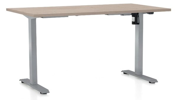 Állítható magasságú asztal OfficeTech A, 120 x 80 cm, szürke alap, tölgy
