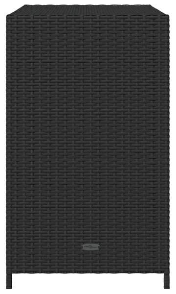 Fekete polyrattan kerti tárolószekrény 83 x 45 x 76 cm