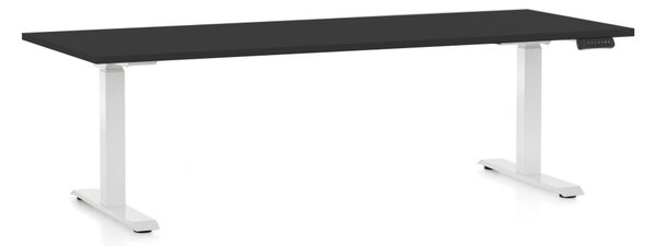Állítható magasságú asztal OfficeTech C, 200 x 80 cm, fehér alap, fekete