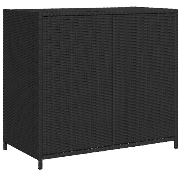 Fekete polyrattan kerti tárolószekrény 83 x 45 x 76 cm