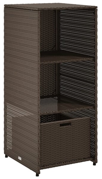 Barna polyrattan kerti tárolószekrény 50 x 55 x 115 cm