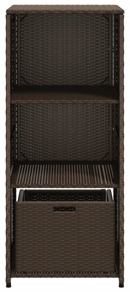 Barna polyrattan kerti tárolószekrény 50 x 55 x 115 cm