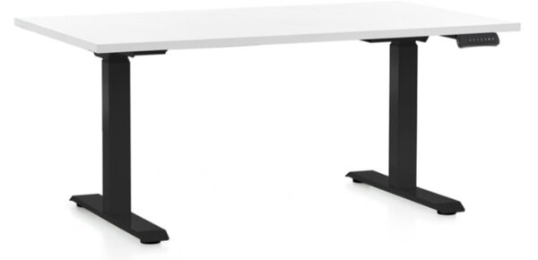 Állítható magasságú asztal OfficeTech C, 120 x 80 cm, fekete alap, fehér