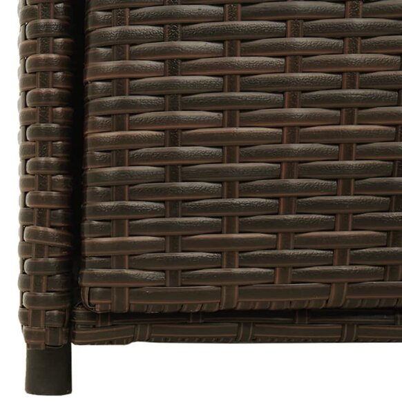 Barna polyrattan kerti tárolószekrény 55 x 55 x 111 cm