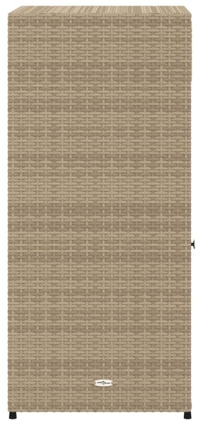 Bézs polyrattan kerti tárolószekrény 55 x 55 x 111 cm