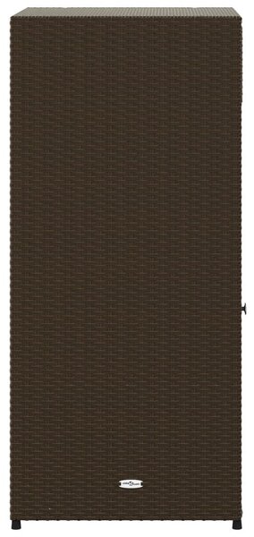 Barna polyrattan kerti tárolószekrény 55 x 55 x 111 cm