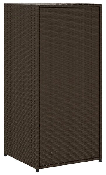 Barna polyrattan kerti tárolószekrény 55 x 55 x 111 cm