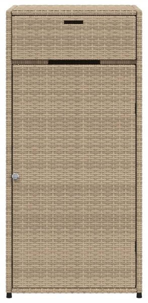 Bézs polyrattan kerti tárolószekrény 55 x 55 x 111 cm