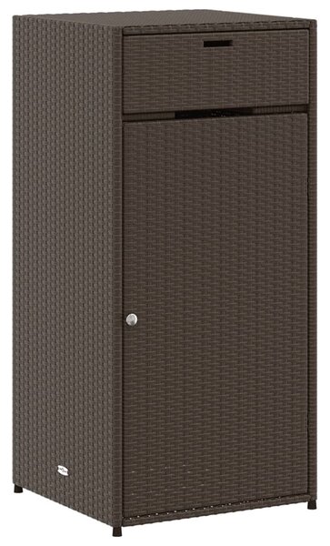 Barna polyrattan kerti tárolószekrény 55 x 55 x 111 cm