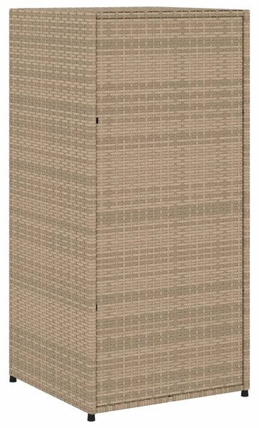 Bézs polyrattan kerti tárolószekrény 55 x 55 x 111 cm