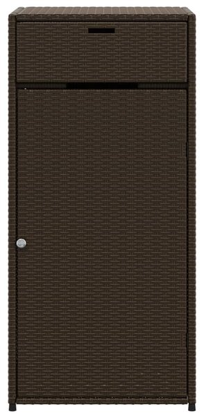 Barna polyrattan kerti tárolószekrény 55 x 55 x 111 cm