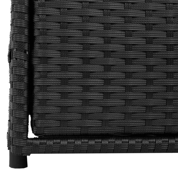 Fekete polyrattan kerti tárolószekrény 55 x 59 x 69 cm
