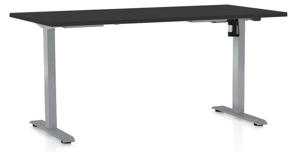Állítható magasságú asztal OfficeTech A, 160 x 80 cm, szürke alap, fekete