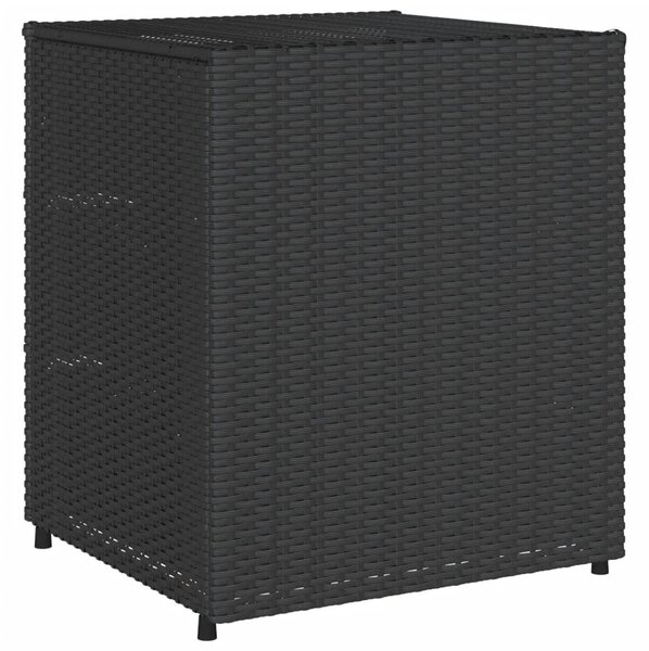 Fekete polyrattan kerti tárolószekrény 55 x 59 x 69 cm