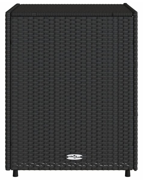 Fekete polyrattan kerti tárolószekrény 55 x 59 x 69 cm