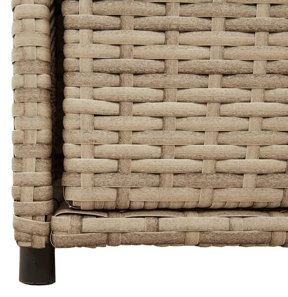 Bézs polyrattan kerti tárolószekrény 55 x 55 x 111 cm