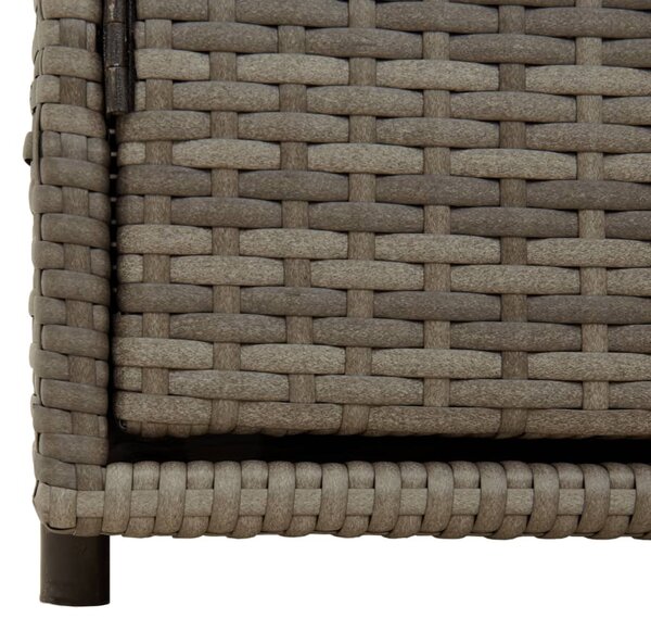 Szürke polyrattan kerti tárolószekrény 110 x 55 x 60,5 cm