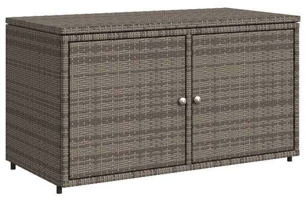Szürke polyrattan kerti tárolószekrény 110 x 55 x 60,5 cm