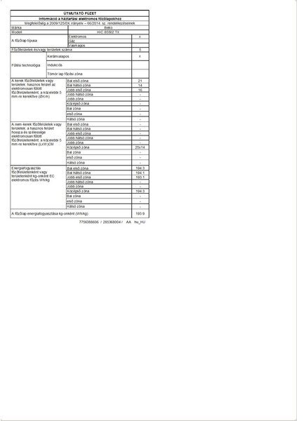 Beko HIC 85502 TX Beépíthető kerámia főzőlap