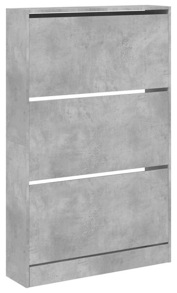 Betonszürke szerelt fa cipősszekrény 80 x 21 x 125,5 cm