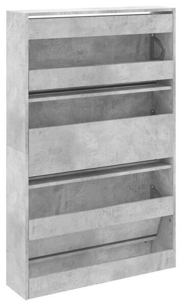 Betonszürke szerelt fa cipősszekrény 80 x 21 x 125,5 cm