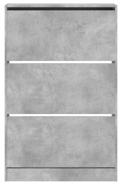 Betonszürke szerelt fa cipősszekrény 80 x 21 x 125,5 cm