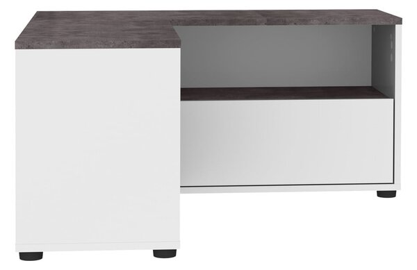 Fehér-szürke TV-állvány beton dekorral 90x45 cm Angle – TemaHome