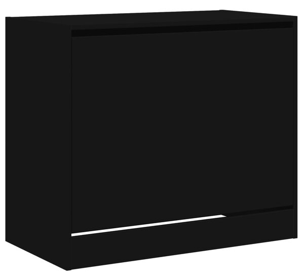 Fekete szerelt fa cipőszekrény 80x42x69 cm