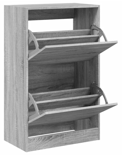 Szürke sonoma színű szerelt fa cipőszekrény 60 x 34 x 96,5 cm