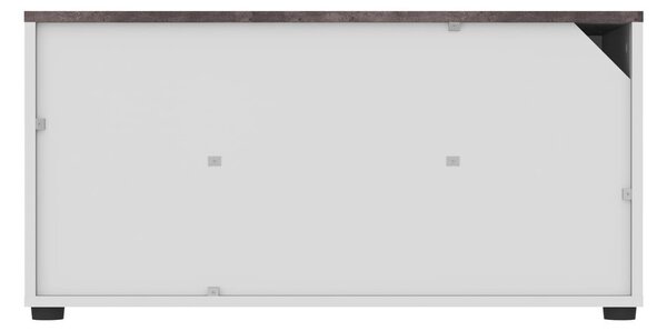 Fehér-szürke TV-állvány beton dekorral 90x45 cm Angle – TemaHome