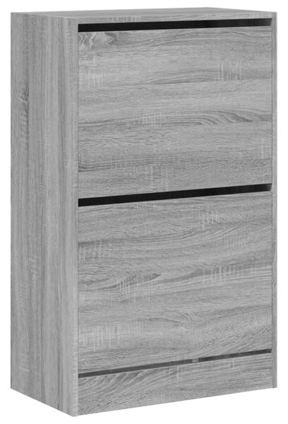 Szürke sonoma színű szerelt fa cipőszekrény 60 x 34 x 96,5 cm