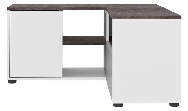 Fehér-szürke TV-állvány beton dekorral 90x45 cm Angle – TemaHome