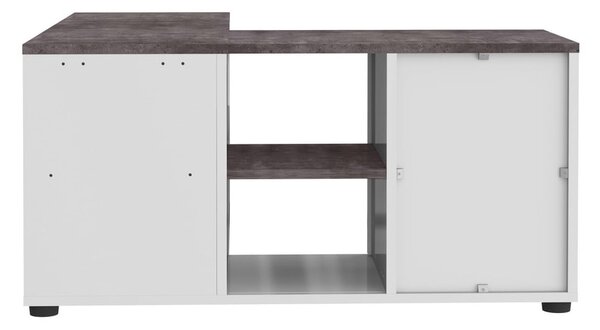Fehér-szürke TV-állvány beton dekorral 90x45 cm Angle – TemaHome