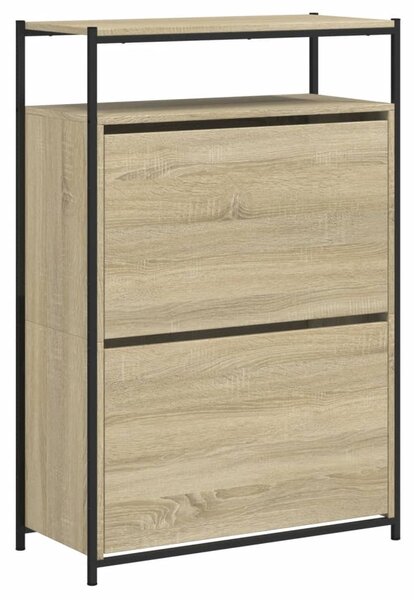Sonoma tölgy színű szerelt fa cipőszekrény 75x34x112 cm