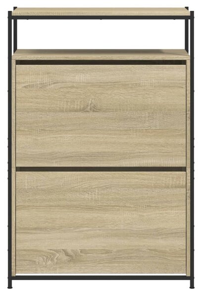 Sonoma tölgy színű szerelt fa cipőszekrény 75x34x112 cm