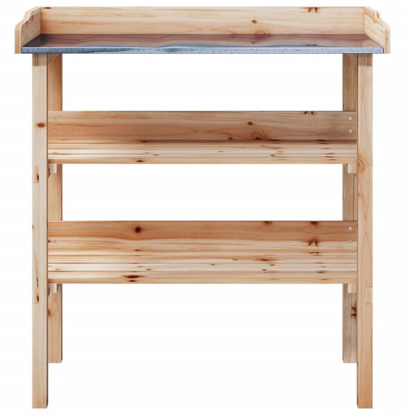 Tömör fenyőfa növénytartó asztal polcokkal 78x38x82,5 cm