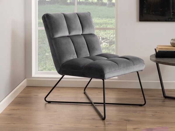 Fotel Norsica 370, Kárpit, 90x62x86cm, Sötétszürke, Fekete