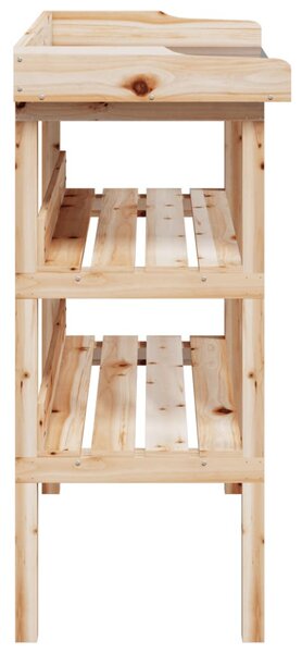 Tömör fenyőfa növénytartó asztal polcokkal 78x38x82,5 cm