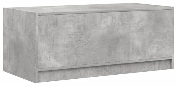 Betonszürke dohányzóasztal üvegajtókkal 102 x 50 x 42 cm