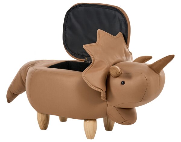 Állatos puff tárolóval TRICERATOPS Barna Dinoszaurusz