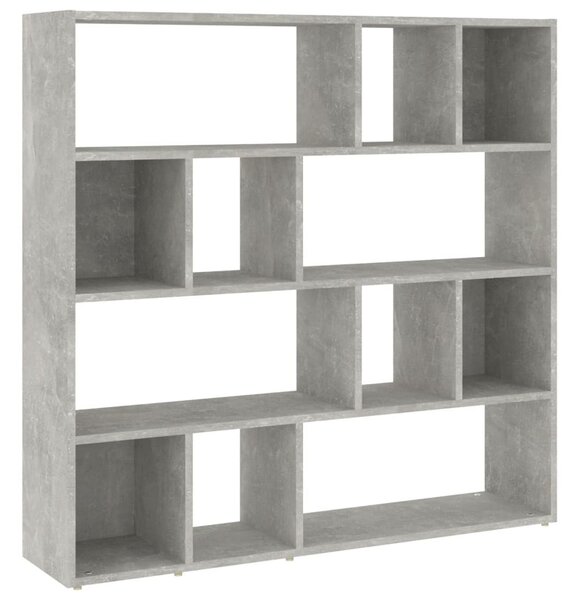 Betonszürke térelválasztó könyvszekrény 105 x 24 x 102 cm