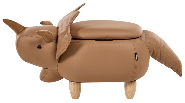 Állatos puff tárolóval TRICERATOPS Barna Dinoszaurusz