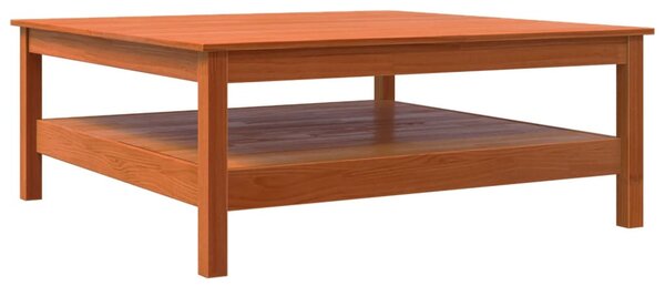 Viaszbarna tömör fenyőfa dohányzóasztal 100 x 100 x 40 cm