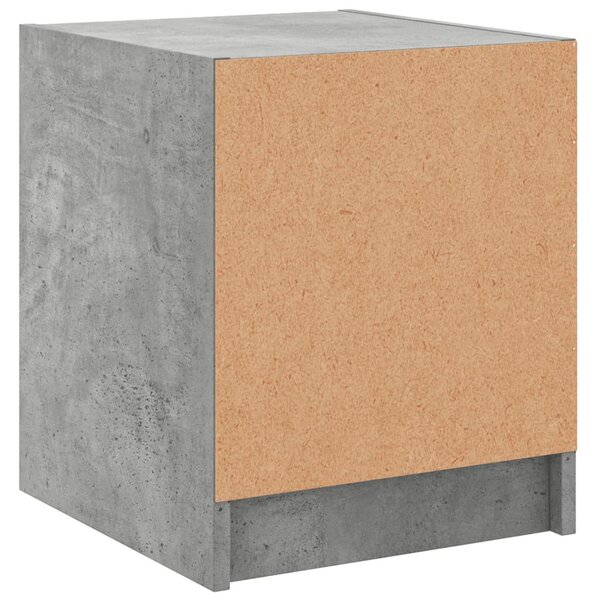 2 db betonszürke éjjeliszekrény üvegajtókkal 35 x 37 x 42 cm